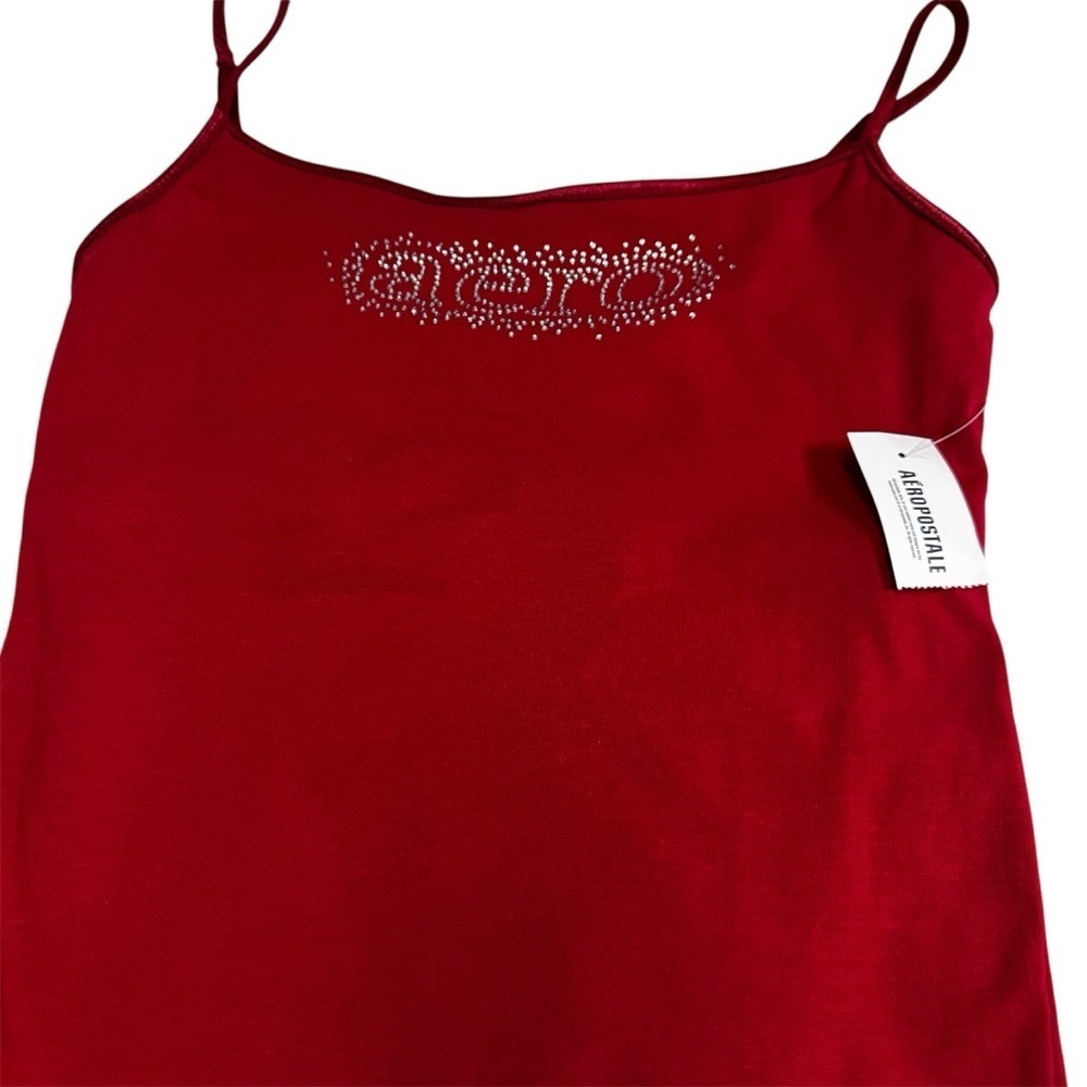 Aeropostale Red Cami Camisole Tank Top Size Small Adjustable Straps Shelf Bra - Picture 6 of 11